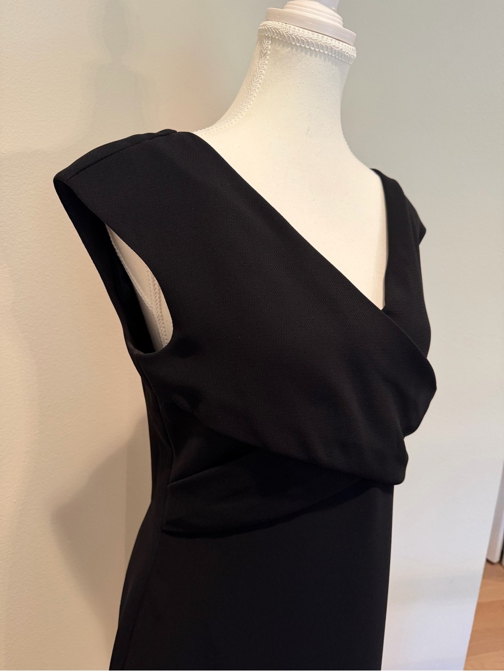 Eliza J Black Wrap-Front Midi Dress - Picture 3 of 5